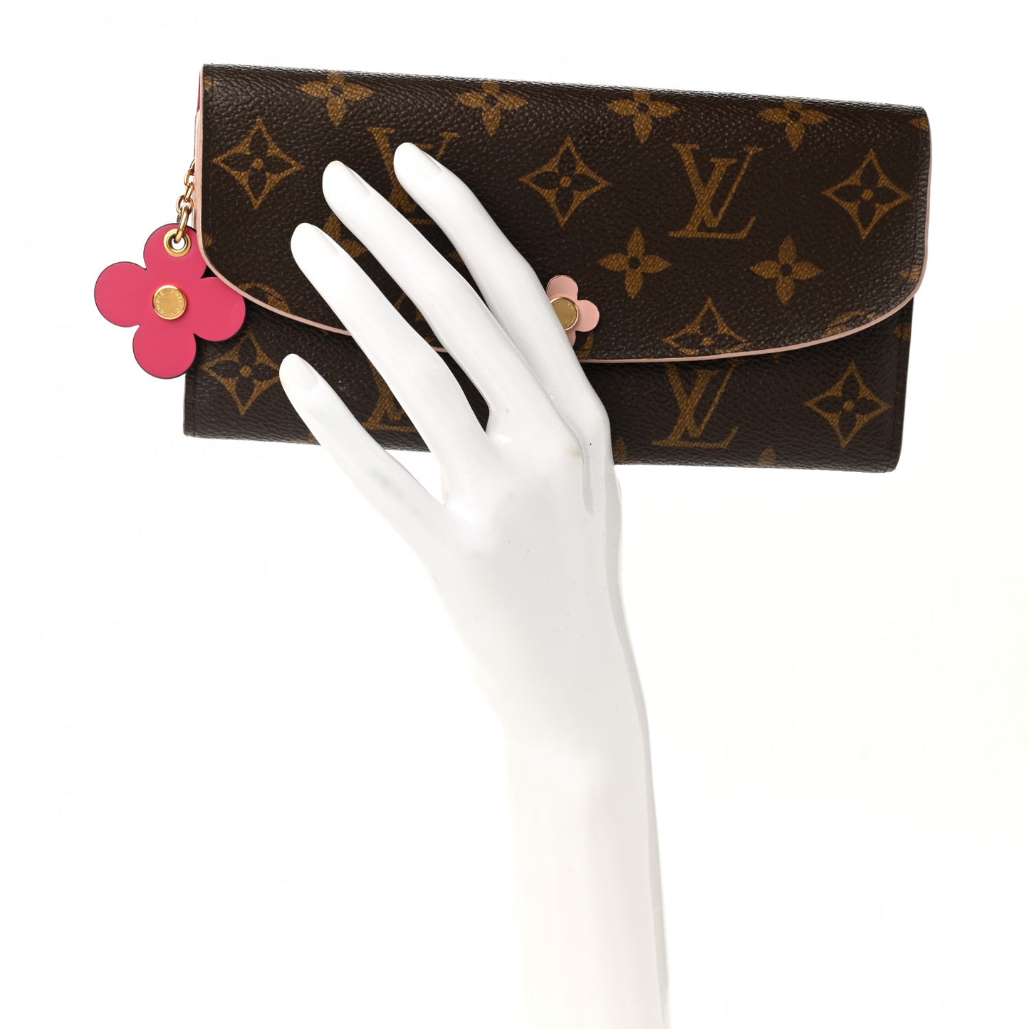 Monogram Bloom Flower Emilie Wallet Fuchsia