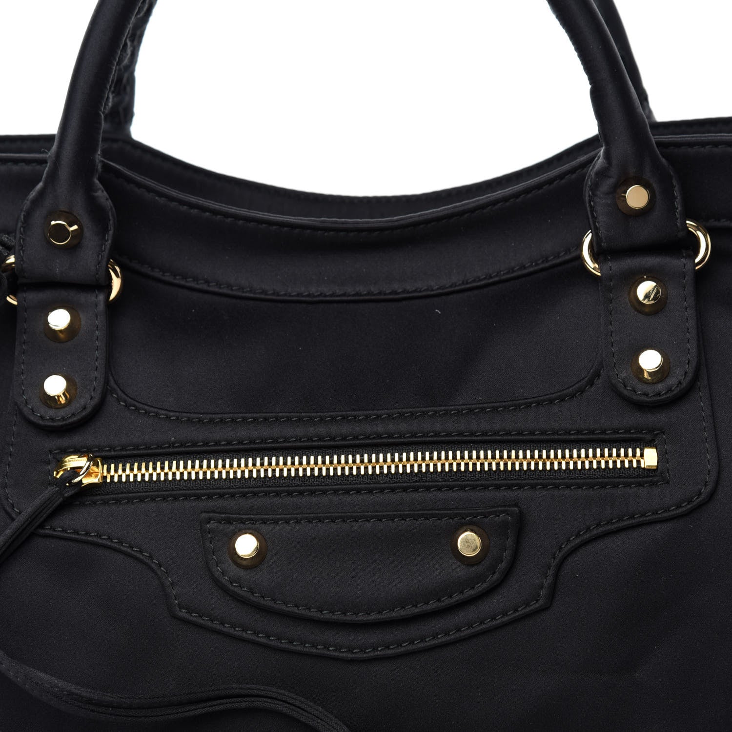 Balenciaga Satin Classic Gold Hardware City Black 10 of 10