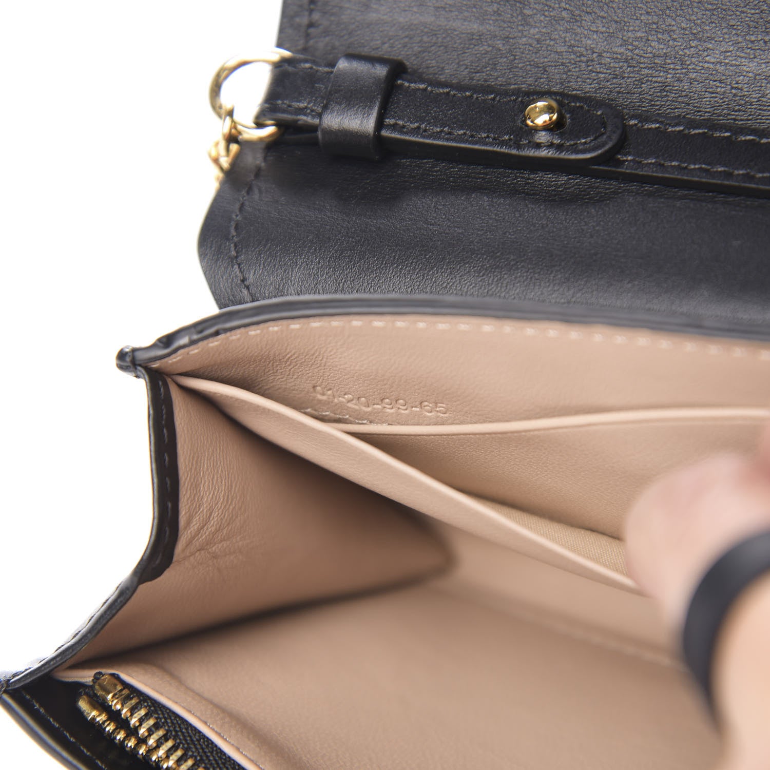 Chloe Shiny Grained Calfskin Aby Wallet on Chain Black 6 of 9