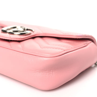Gucci Calfskin Matelasse Super Mini GG Marmont Shoulder Bag Wild Rose 9 of 9