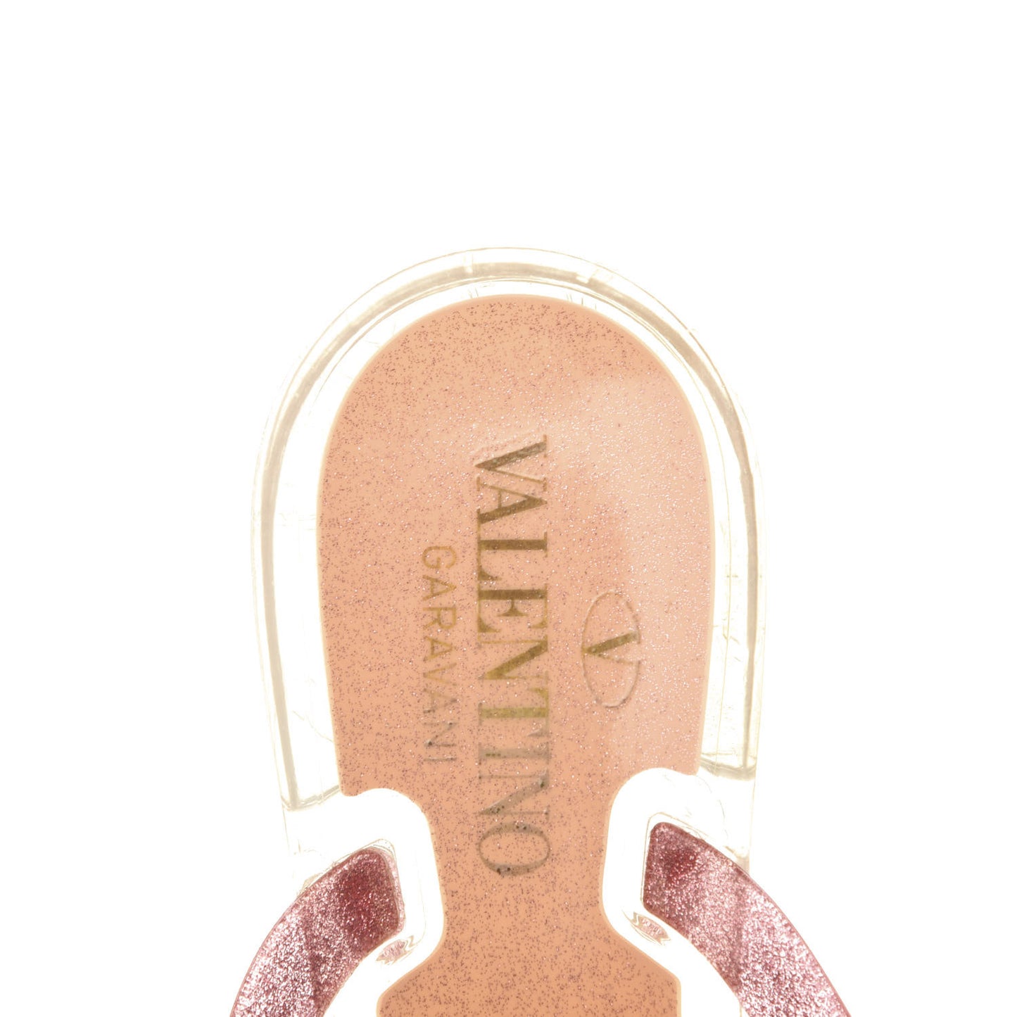 PVC Jelly Glitter Rockstud Bow Thong Sandals 40 Pink