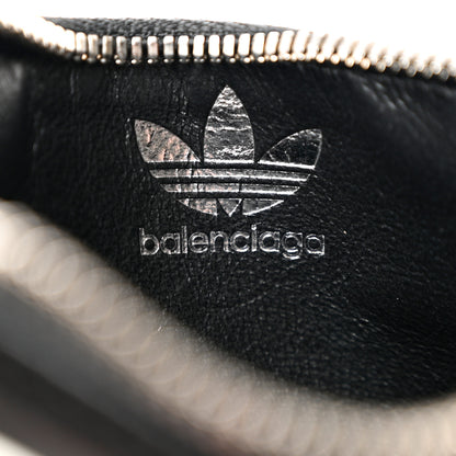Balenciaga X ADIDAS Agneau Arena Trefoil Logo Coin Case Card Holder Black White 7 of 8