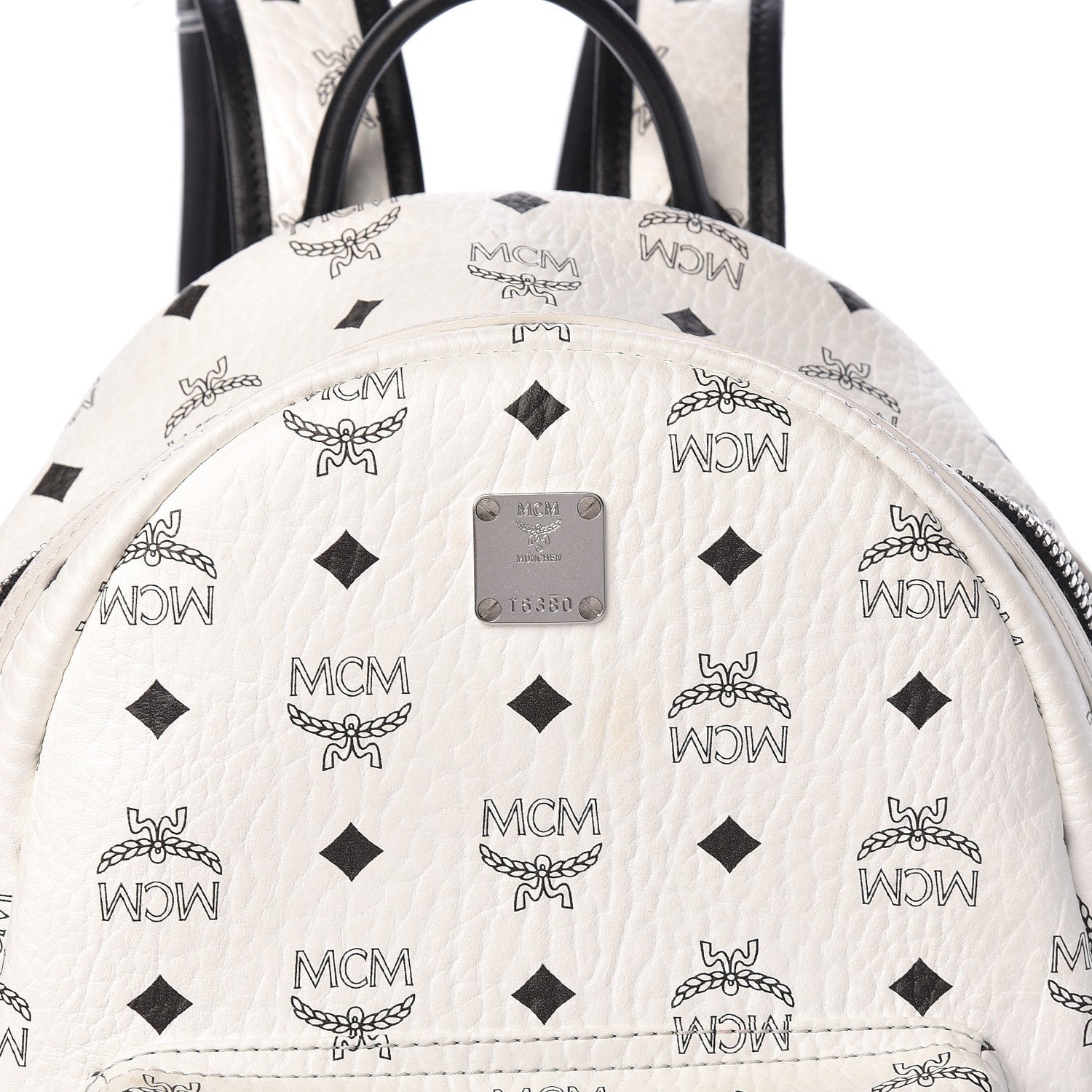 MCM Visetos Small Side Stud Stark Backpack White 8 of 14