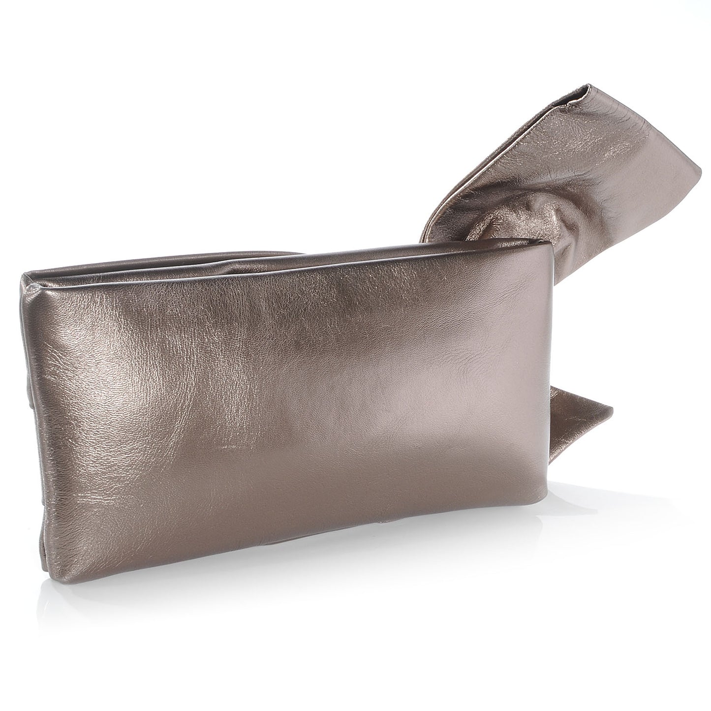 Metallic Nappa Bow Clutch Sasso