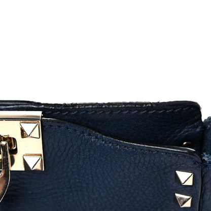 Valentino Garavani Pebbled Calfskin Mini Rockstud Flip-Lock Messenger Bag Marine 17 of 23