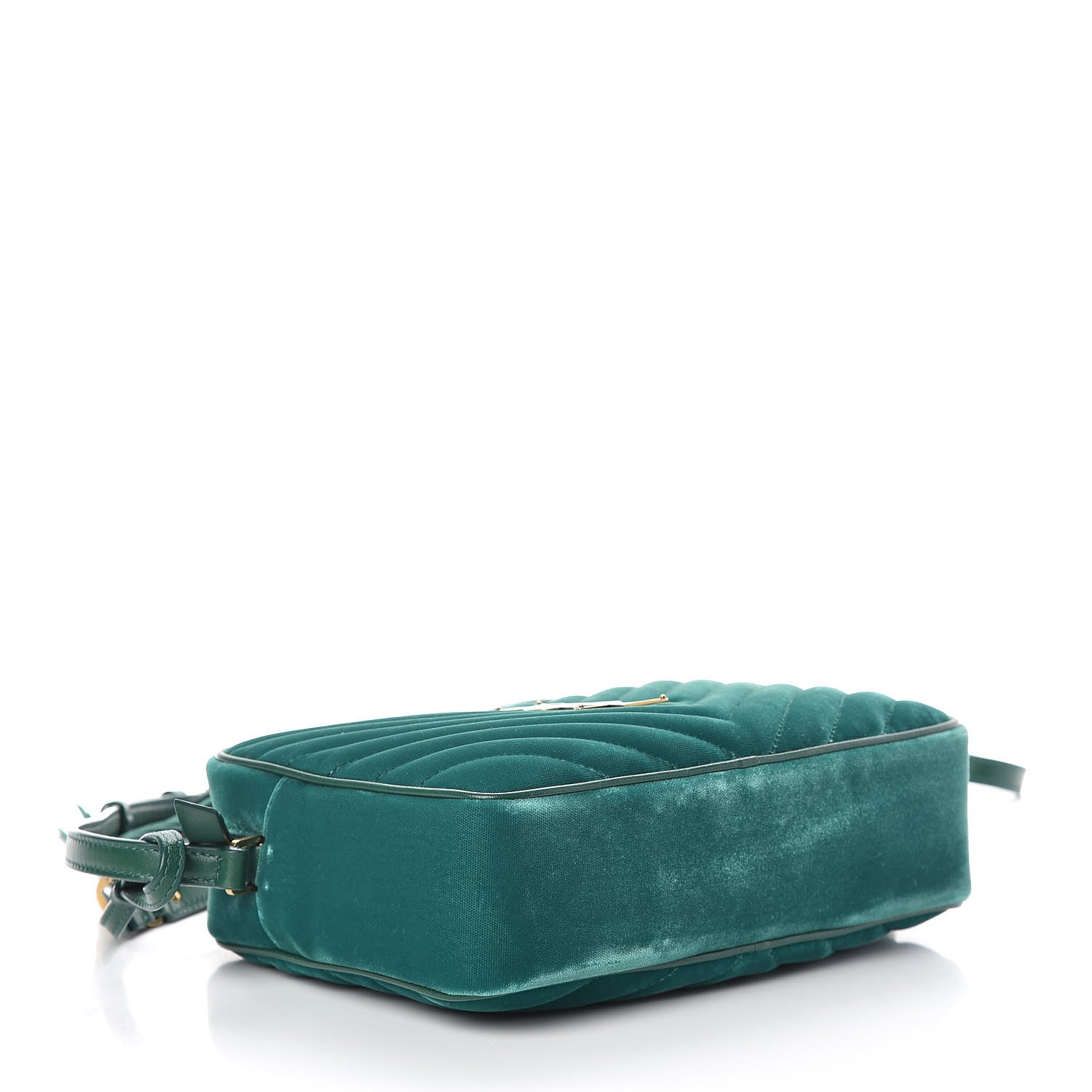Saint Laurent Velvet Matelasse Monogram Lou Camera Bag Deep Malachite 4 of 9
