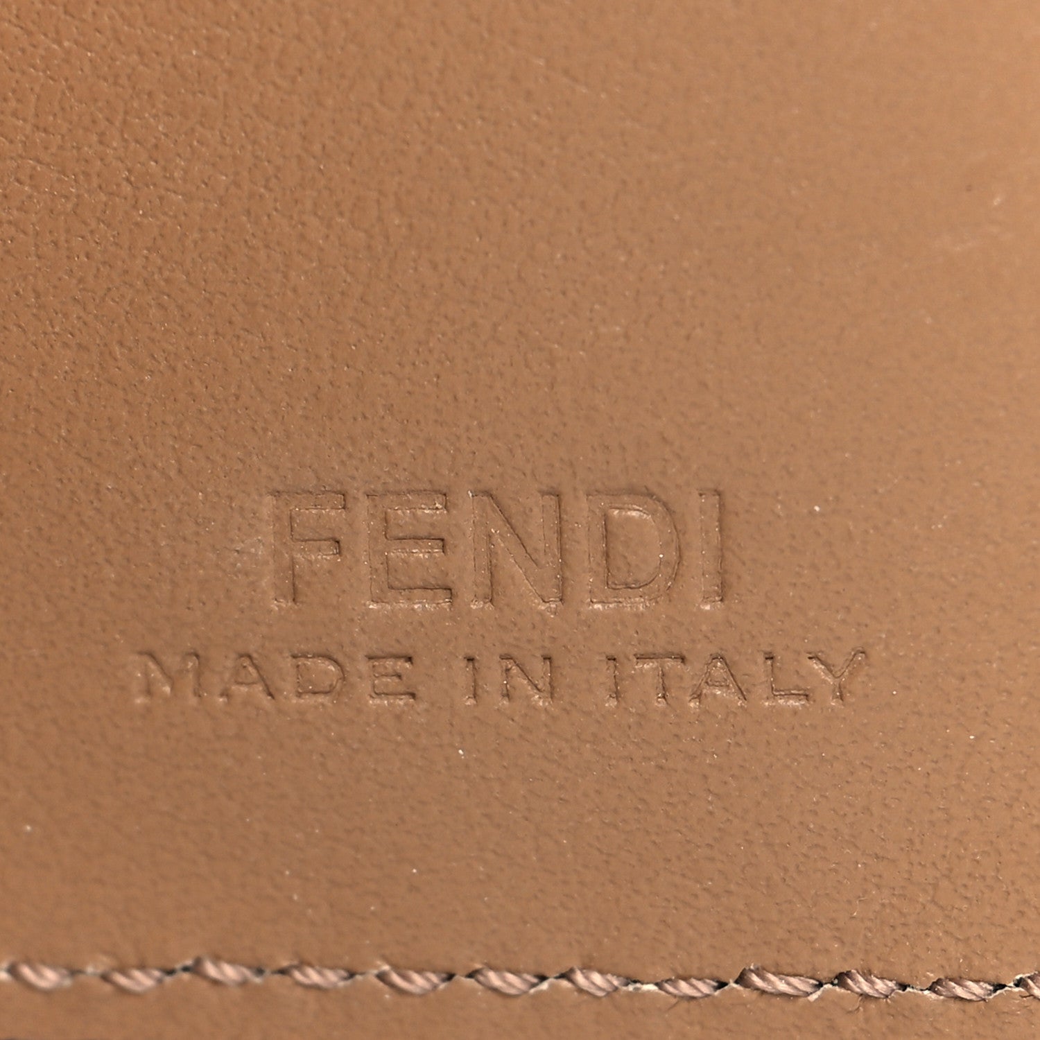 Fendi Vitello Liberty Vitello Century Bi-Color By The Way Compact Bi-Fold Wallet Bordeaux Sand 6 of 7