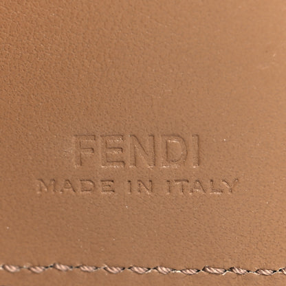 Fendi Vitello Liberty Vitello Century Bi-Color By The Way Compact Bi-Fold Wallet Bordeaux Sand 6 of 7