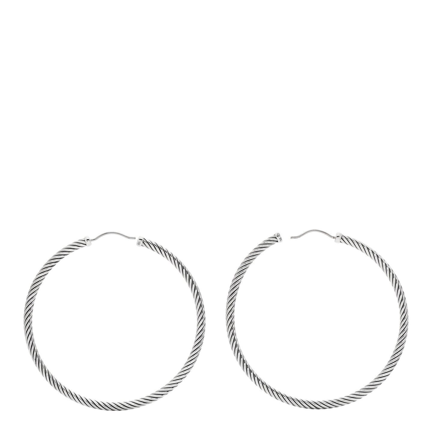 Sterling Silver Extra Large Cable Classics Hoop Earrings
