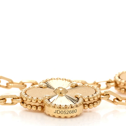 Van Cleef & Arpels 18K Yellow Gold 5 Motifs Guilloche Vintage Alhambra Bracelet 5 of 5