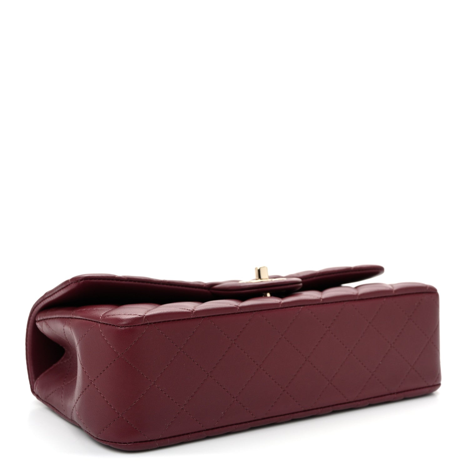 Chanel Lambskin Quilted Top Handle East West Flap Dark Burgundy 4 of 11