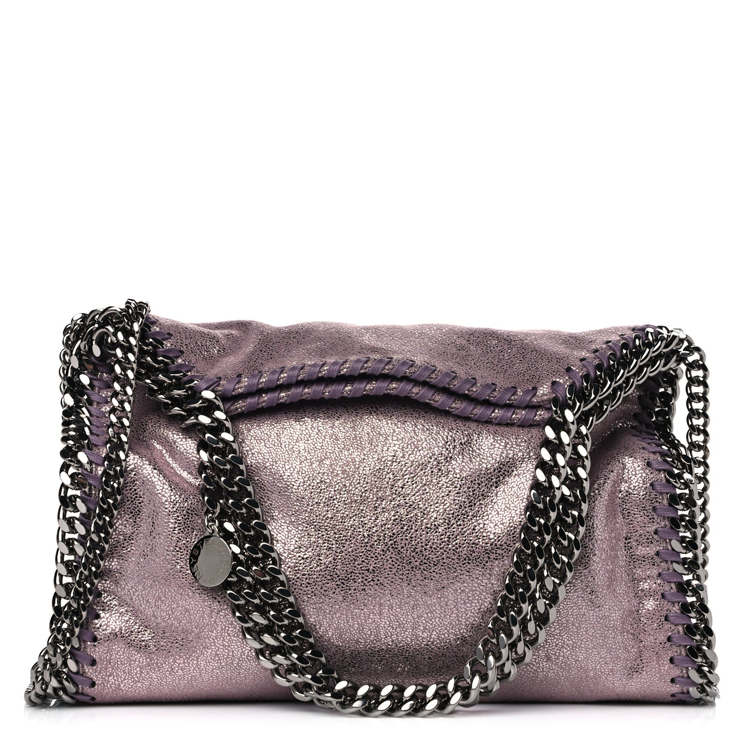 Metallic Shaggy Deer Mini Falabella Fold Over Tote Light Purple