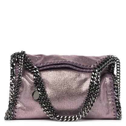 Stella McCartney Metallic Shaggy Deer Mini Falabella Fold Over Tote Light Purple 1 of 4