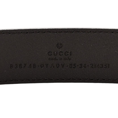 Gucci Plutone Calfskin Plaque GG 30mm Belt 85 34 Cocoa 5 of 5