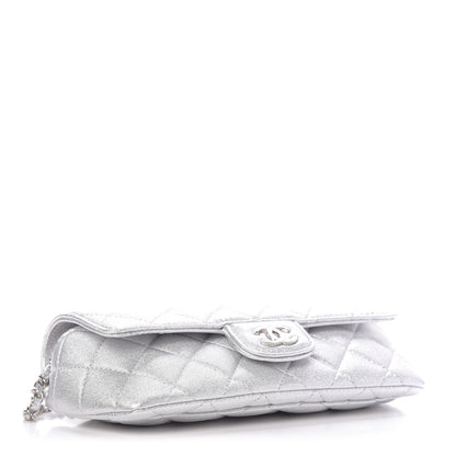 Chanel Metallic Lambskin Quilted Glasses Case With Chain Silver 4 of 11
