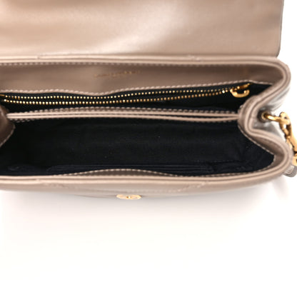 Saint Laurent Calfskin Y Quilted Monogram Toy Loulou Crossbody Bag Dark Beige 5 of 8