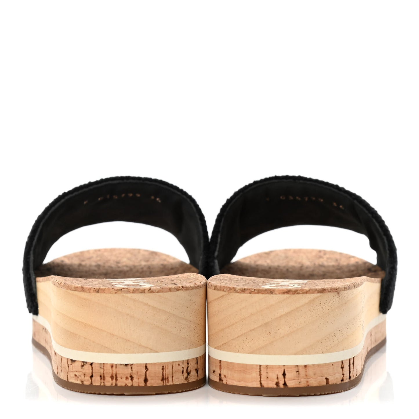 Tweed Cork CC Mule Sandal 36 Black