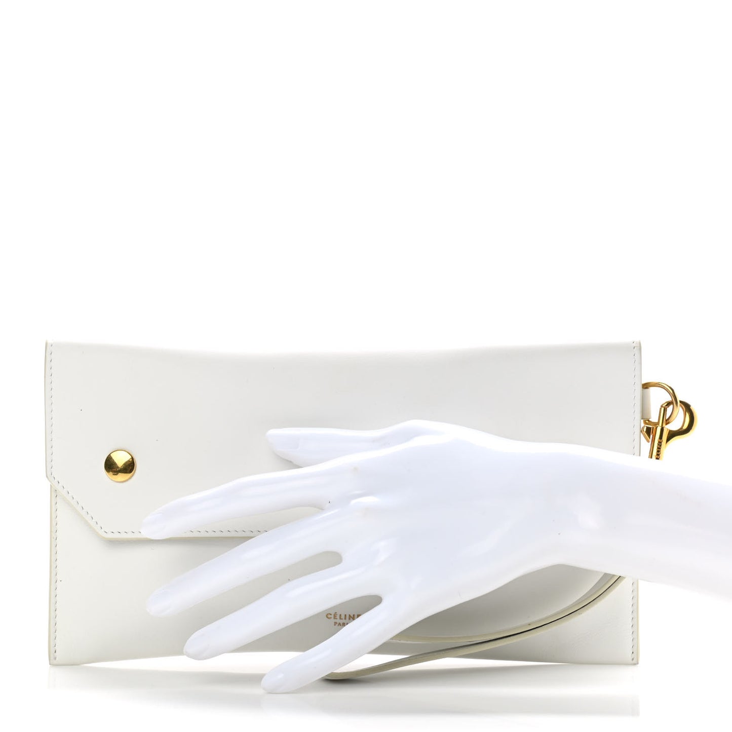 Smooth Calfskin Travel Clutch White