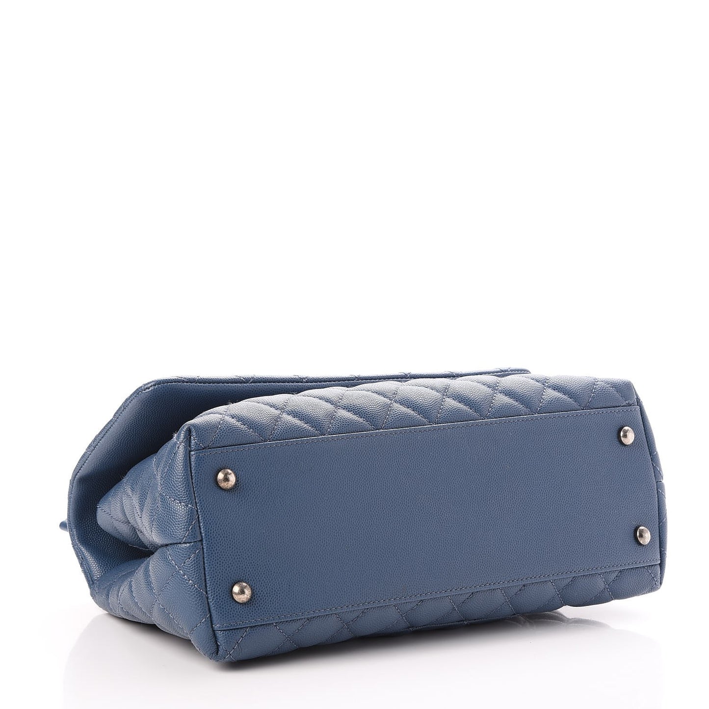 Caviar Quilted Small Coco Handle Flap Blue