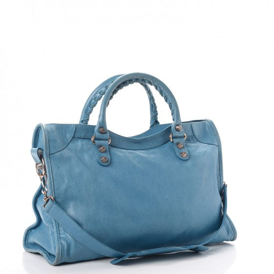 Balenciaga Agneau Giant 12 Rose Gold Hardware City Bleu Indigo 3 of 16