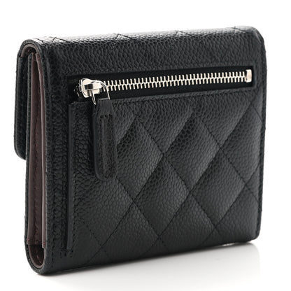 Chanel Caviar Quilted Compact Flap Wallet Black 3 of 9