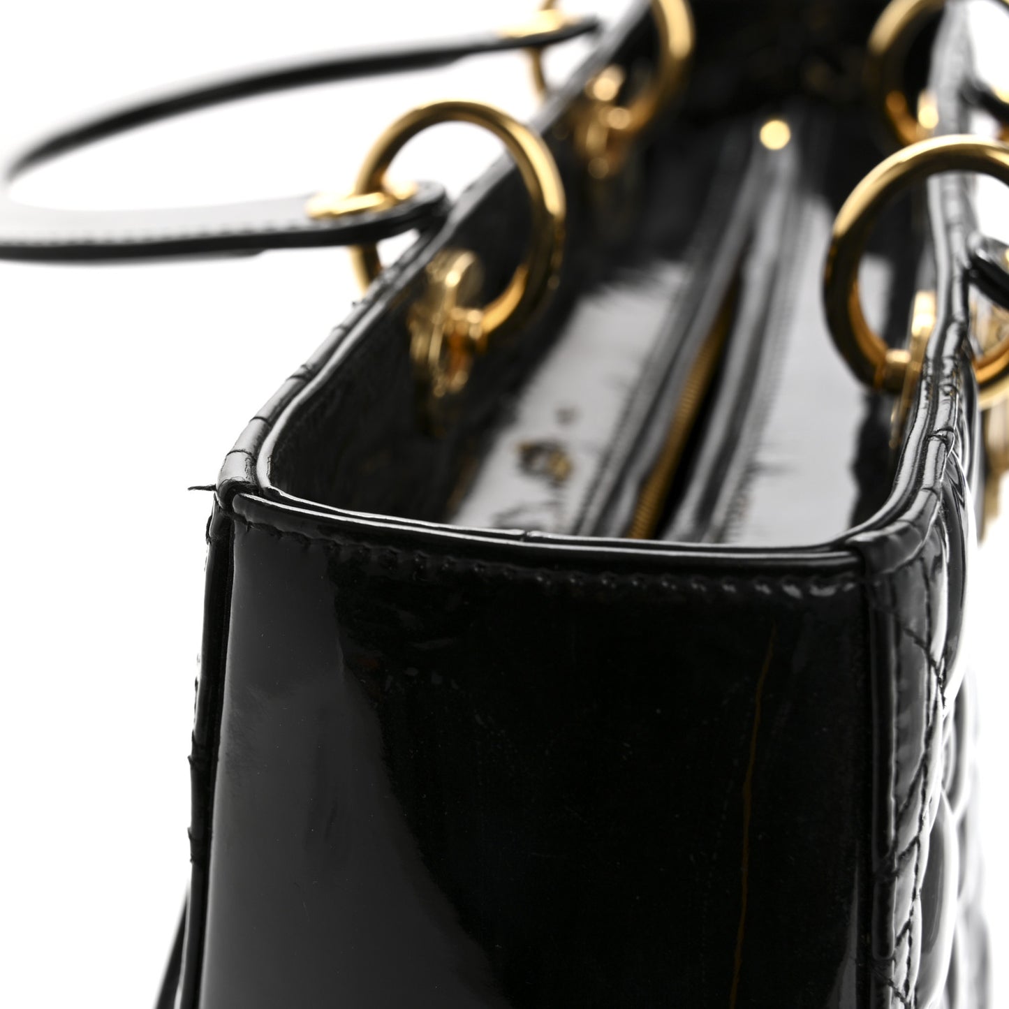 Patent Cannage Large Lady Dior Black
