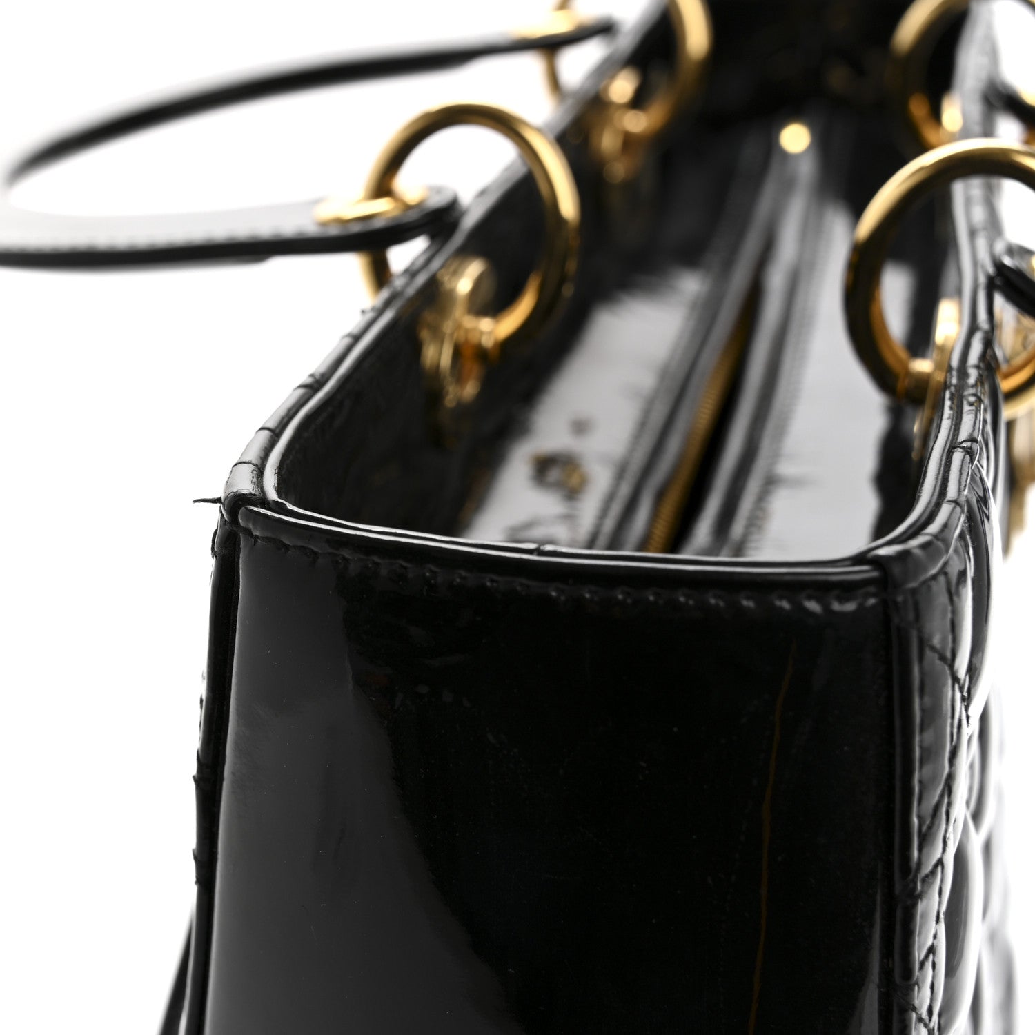 Christian Dior Patent Cannage Large Lady Dior Black 12 of 15