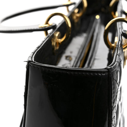 Christian Dior Patent Cannage Large Lady Dior Black 12 of 15