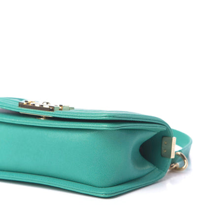 Chanel Caviar Chevron Quilted Small Boy Flap Green 8 of 11