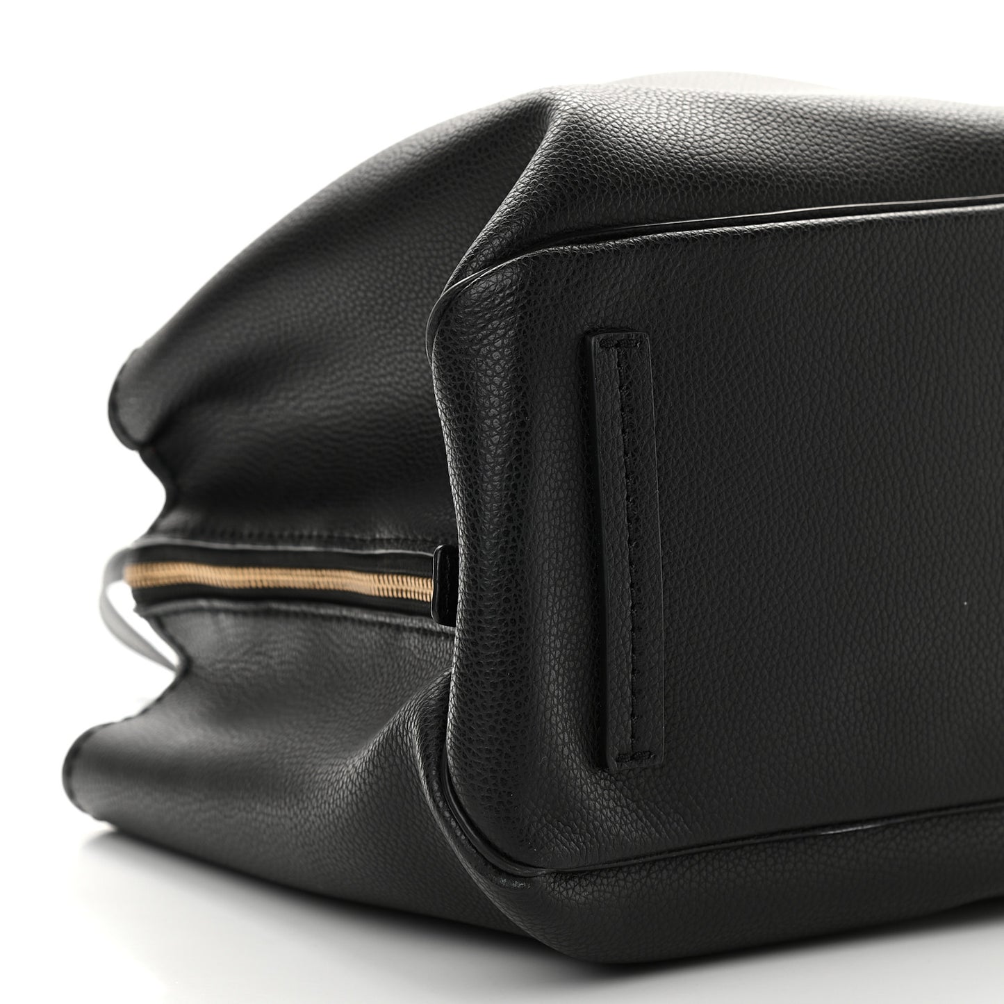 Pebbled Calfskin Editor Shopping Tote Black