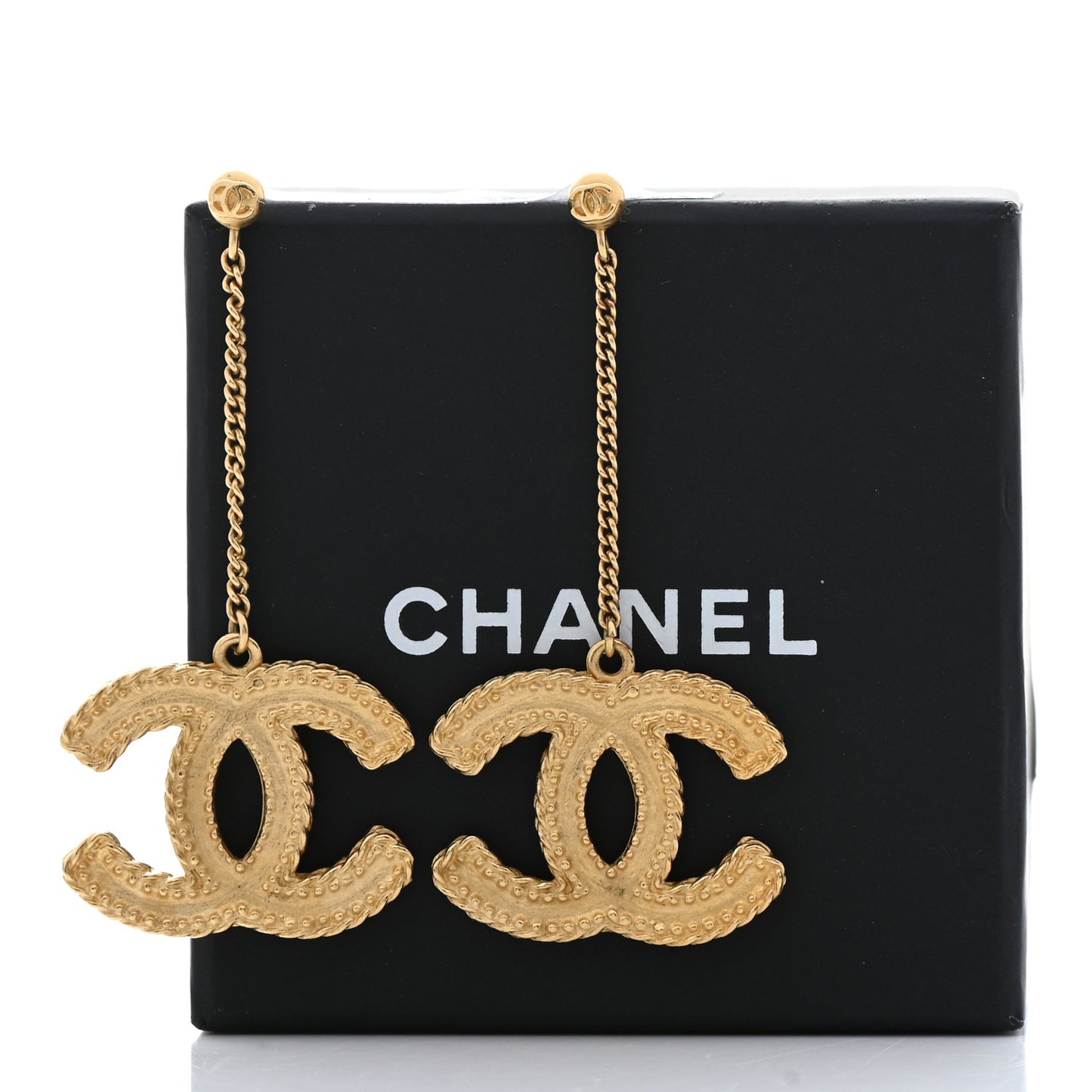CC Drop Earrings Matte Gold