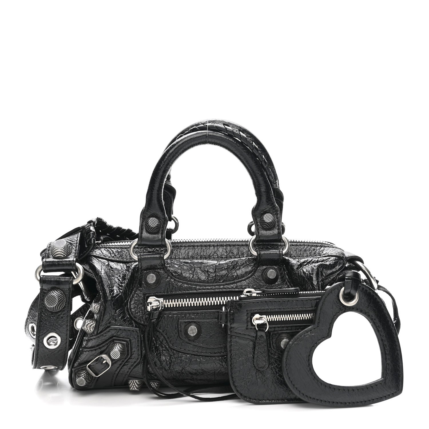 Balenciaga Agneau Arena Mini Le Cagole Duffle Crossbody Bag Black