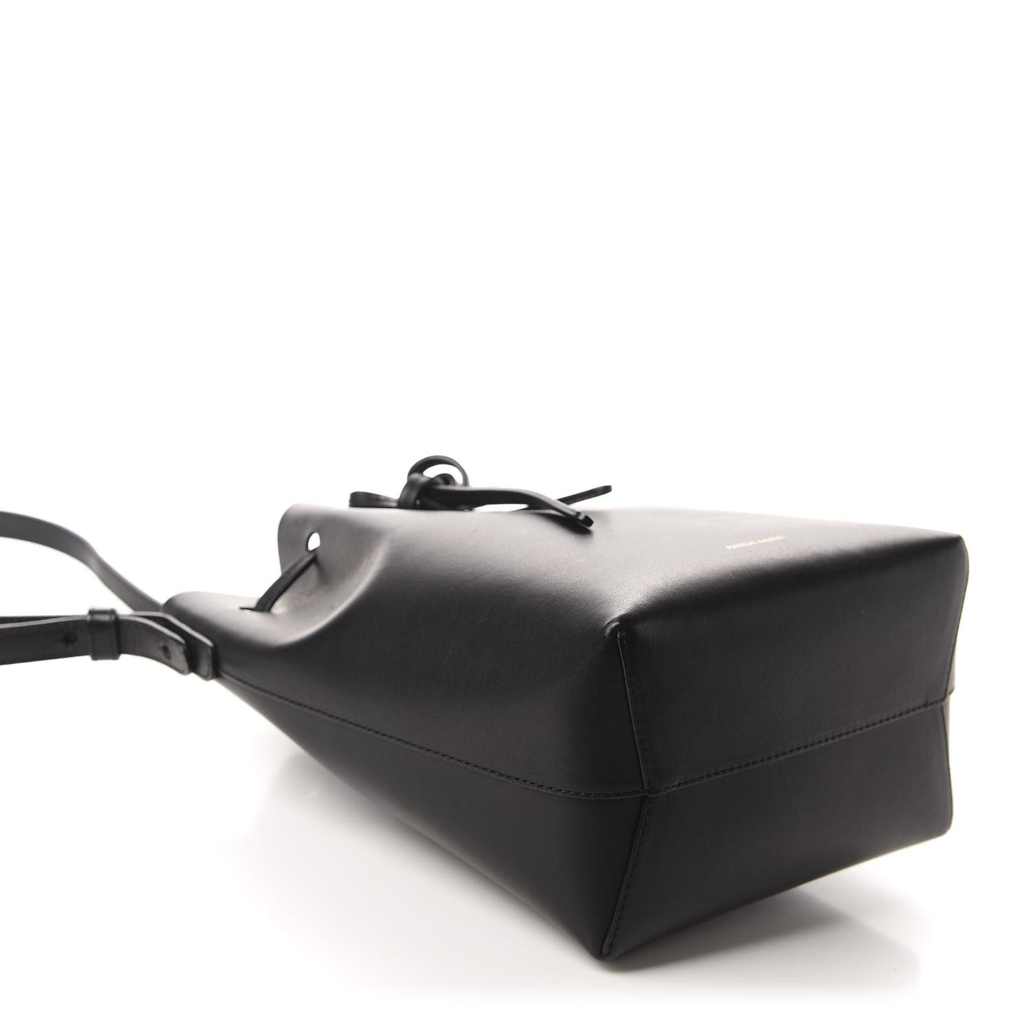 Vegetable Tanned Calfskin Mini Bucket Bag Black Flamma