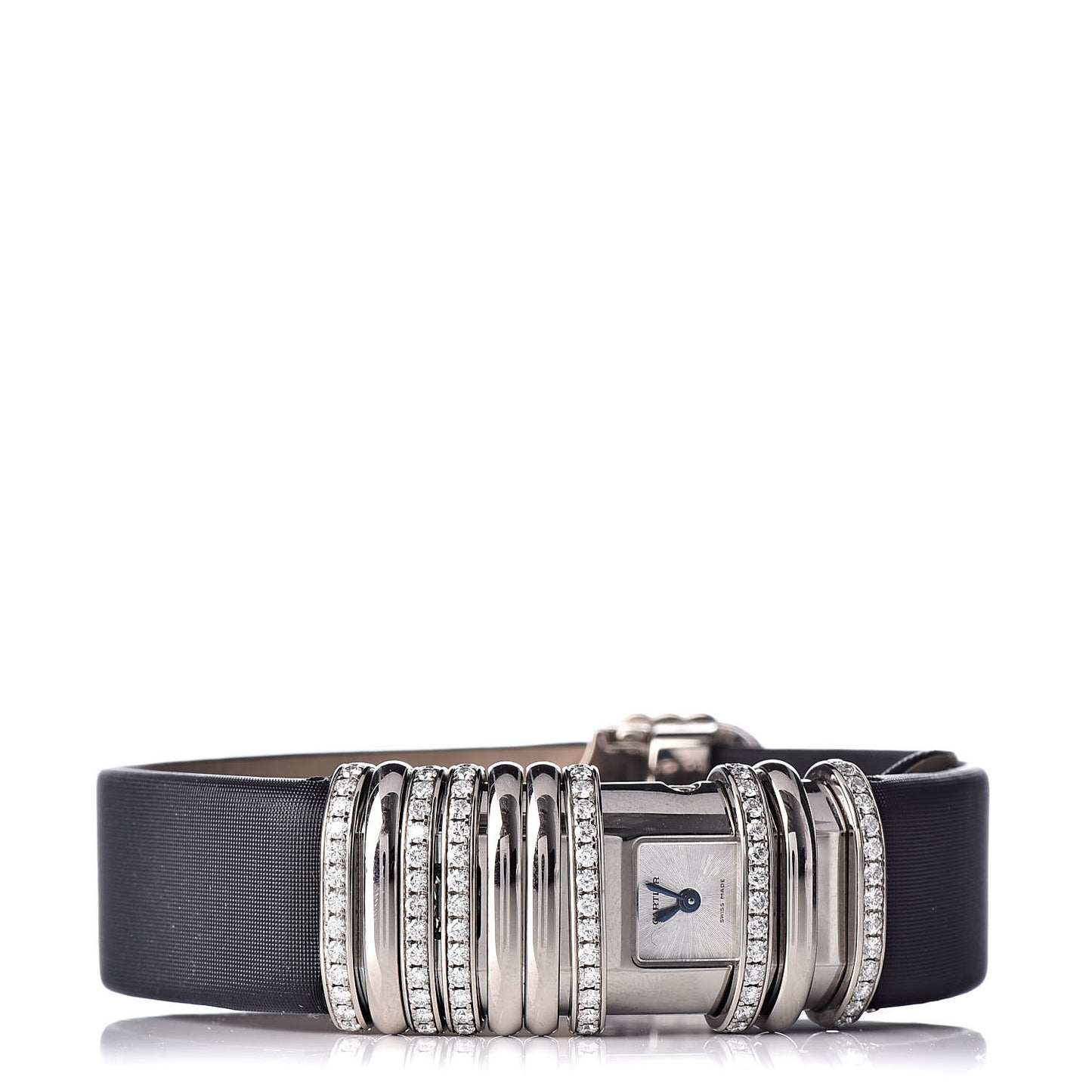 18K White Gold Satin Diamond 16mm Declaration Quartz Watch