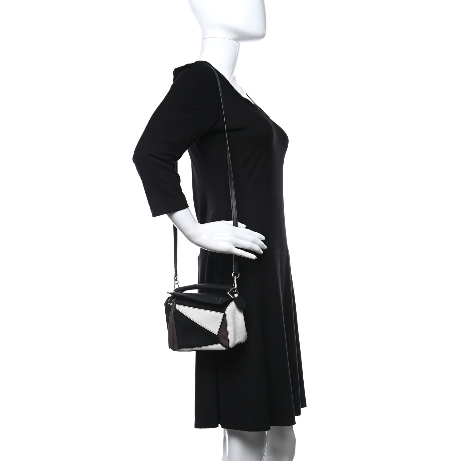 Loewe Calfskin Mini Puzzle Bag Black Taupe 3 of 9