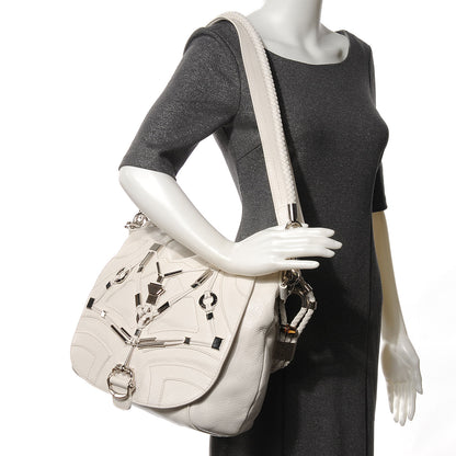 Gucci Leather Techno Horsebit Large Flap White 2 of 7