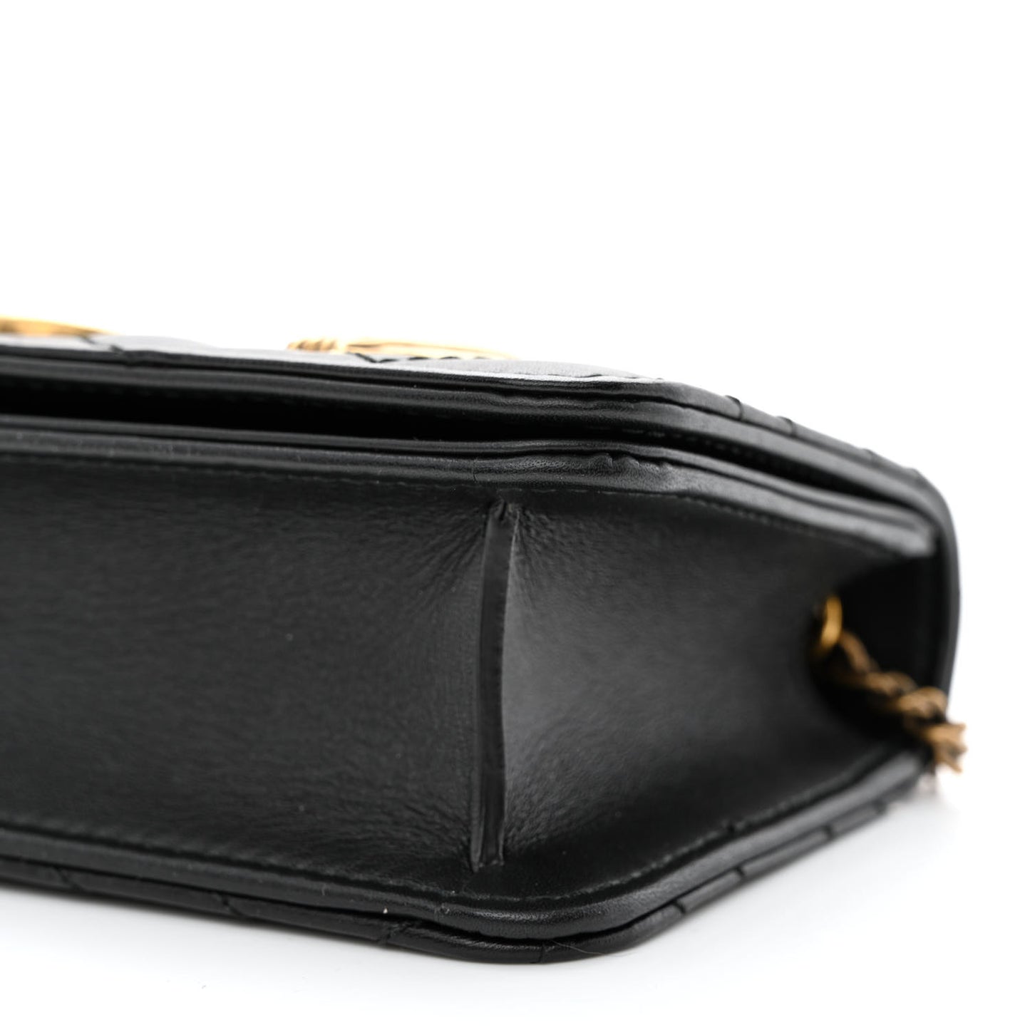 Calfskin Matelasse Animal Studs GG Marmont Mini Bag Black