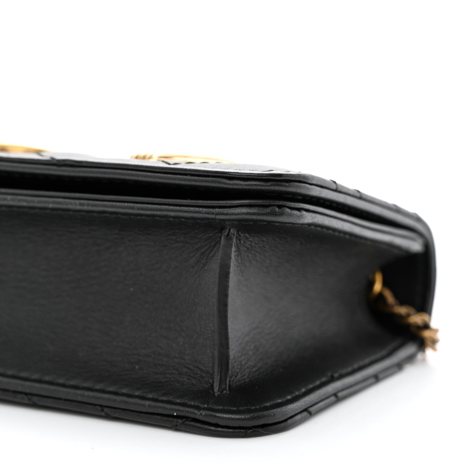Gucci Calfskin Matelasse Animal Studs GG Marmont Mini Bag Black 9 of 10