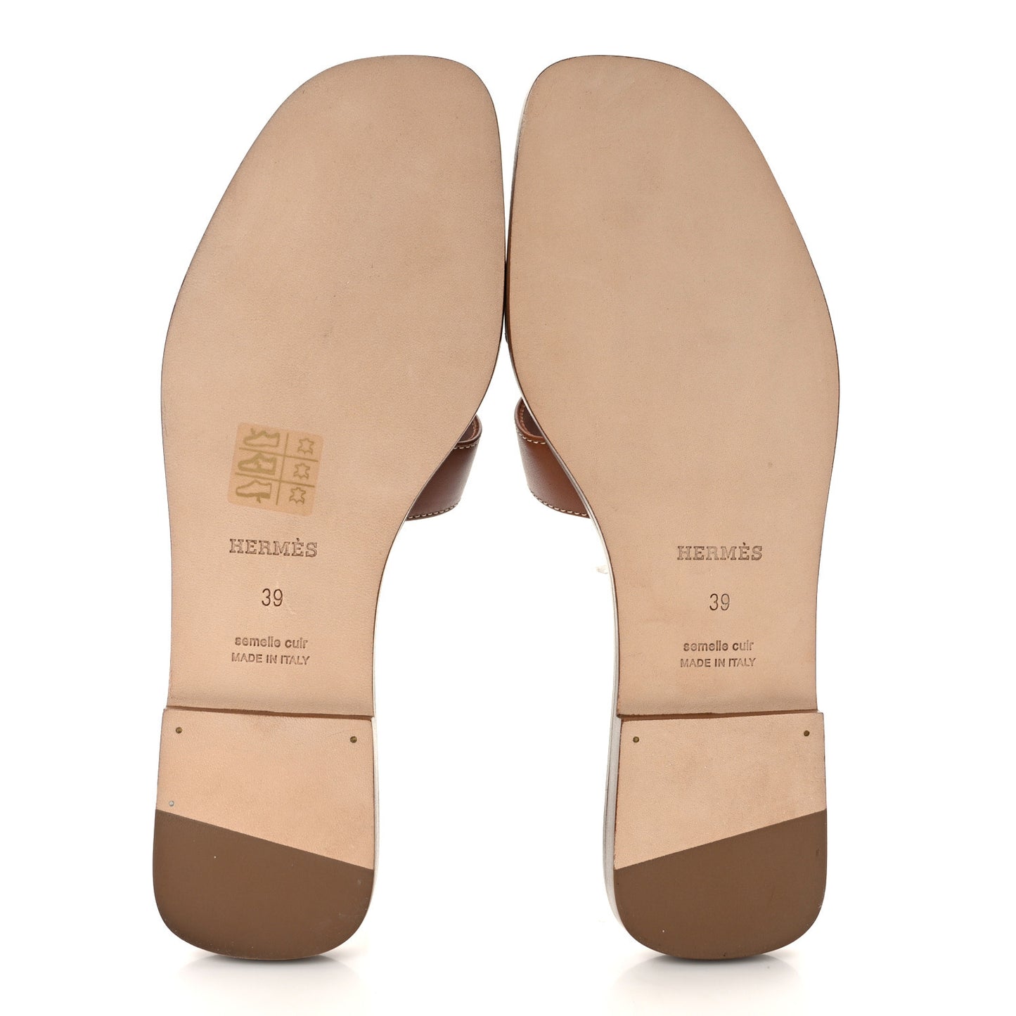 Box Calfskin Oran Sandals 39 Gold