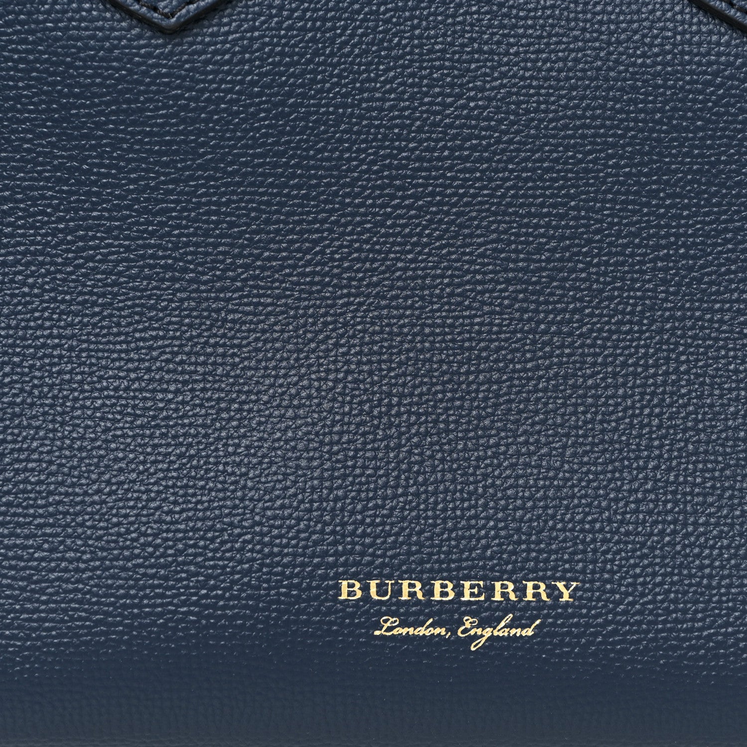 Burberry Grainy Calfskin House Check Small Banner Tote Ink Blue 6 of 10