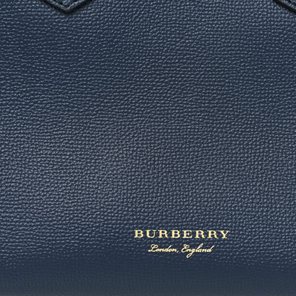Burberry Grainy Calfskin House Check Small Banner Tote Ink Blue 6 of 10