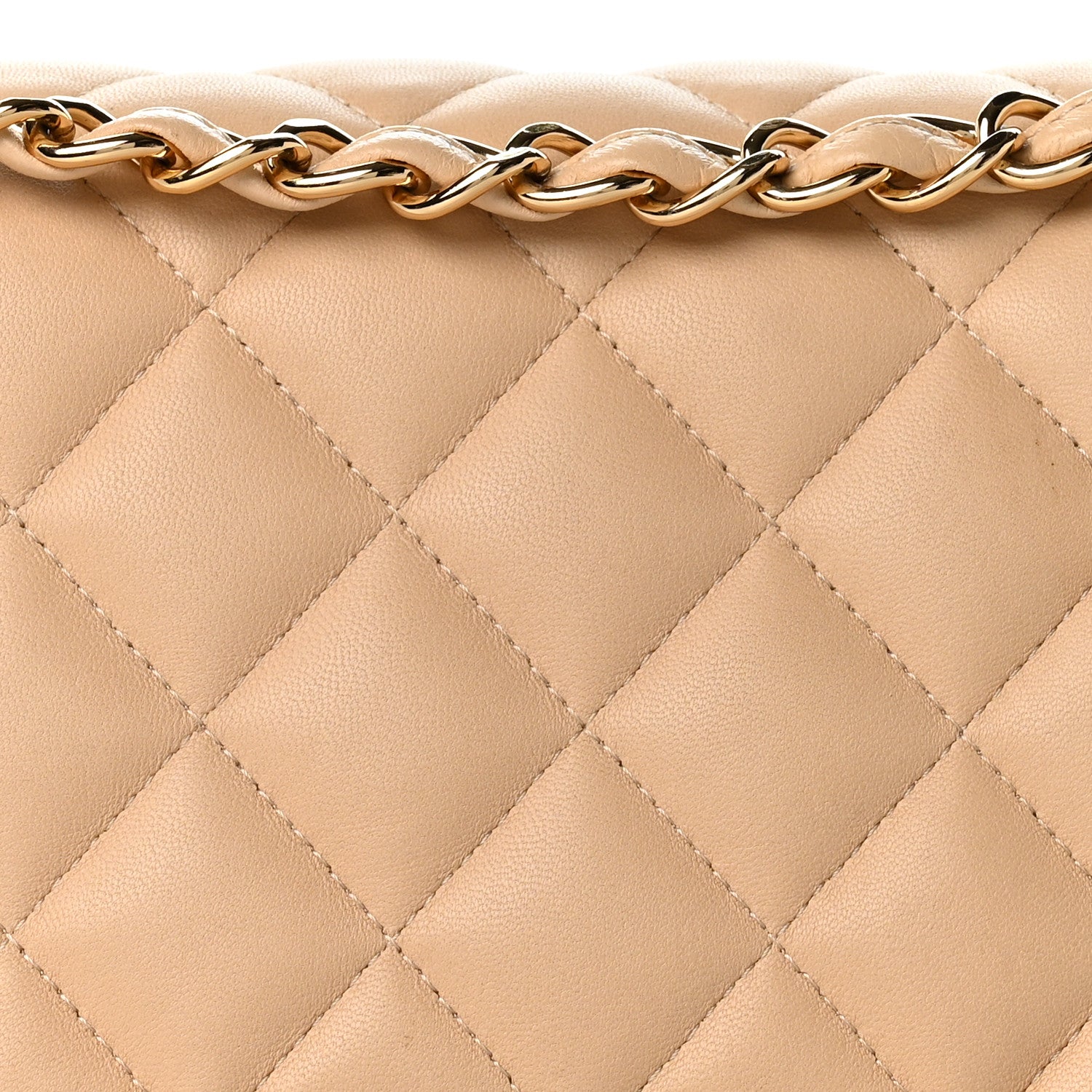 Chanel Lambskin Quilted Jumbo Double Flap Light Beige 8 of 12