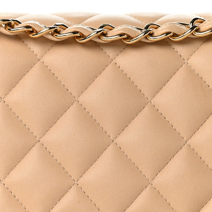 Chanel Lambskin Quilted Jumbo Double Flap Light Beige 8 of 12