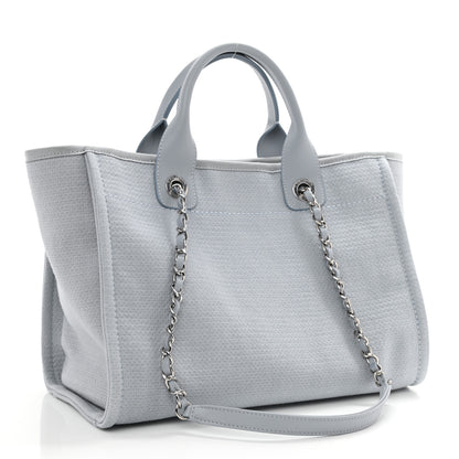 Chanel Mixed Fibers Small Deauville Tote Light Blue 4 of 10