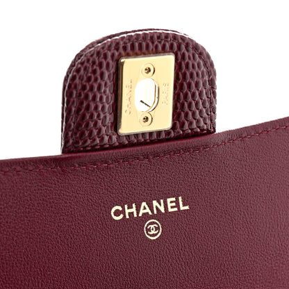 Chanel Calfskin Lizard Embossed Clutch With Chain Bordeaux 6 of 11
