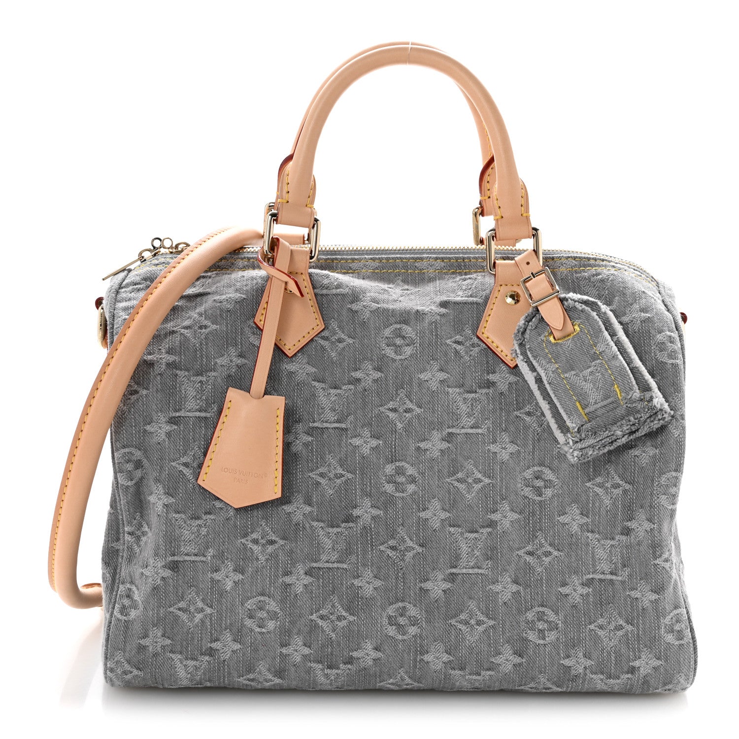 Louis Vuitton Monogram Denim Speedy Soft 30 Washed Gray 1 of 11