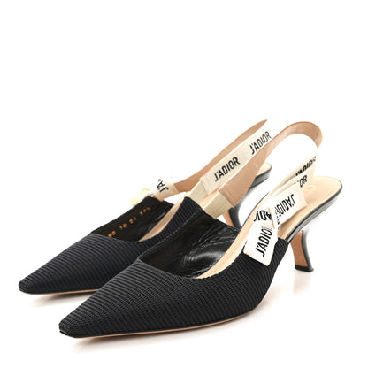 Christian Dior Technical Canvas Ribbon J Adior Slingback 65mm Pumps 39.5 Black 4 of 10