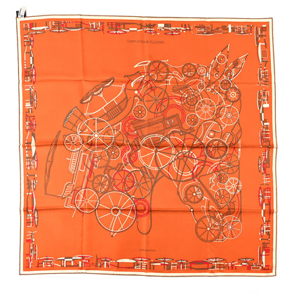 Hermes Silk Complication Equestre Scarf 90 Potiron White Caramel 1 of 4