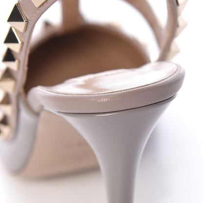 Valentino Garavani Patent Nappa Rockstud Ankle Strap 100mm Pumps 35.5 Perla Poudre 8 of 10