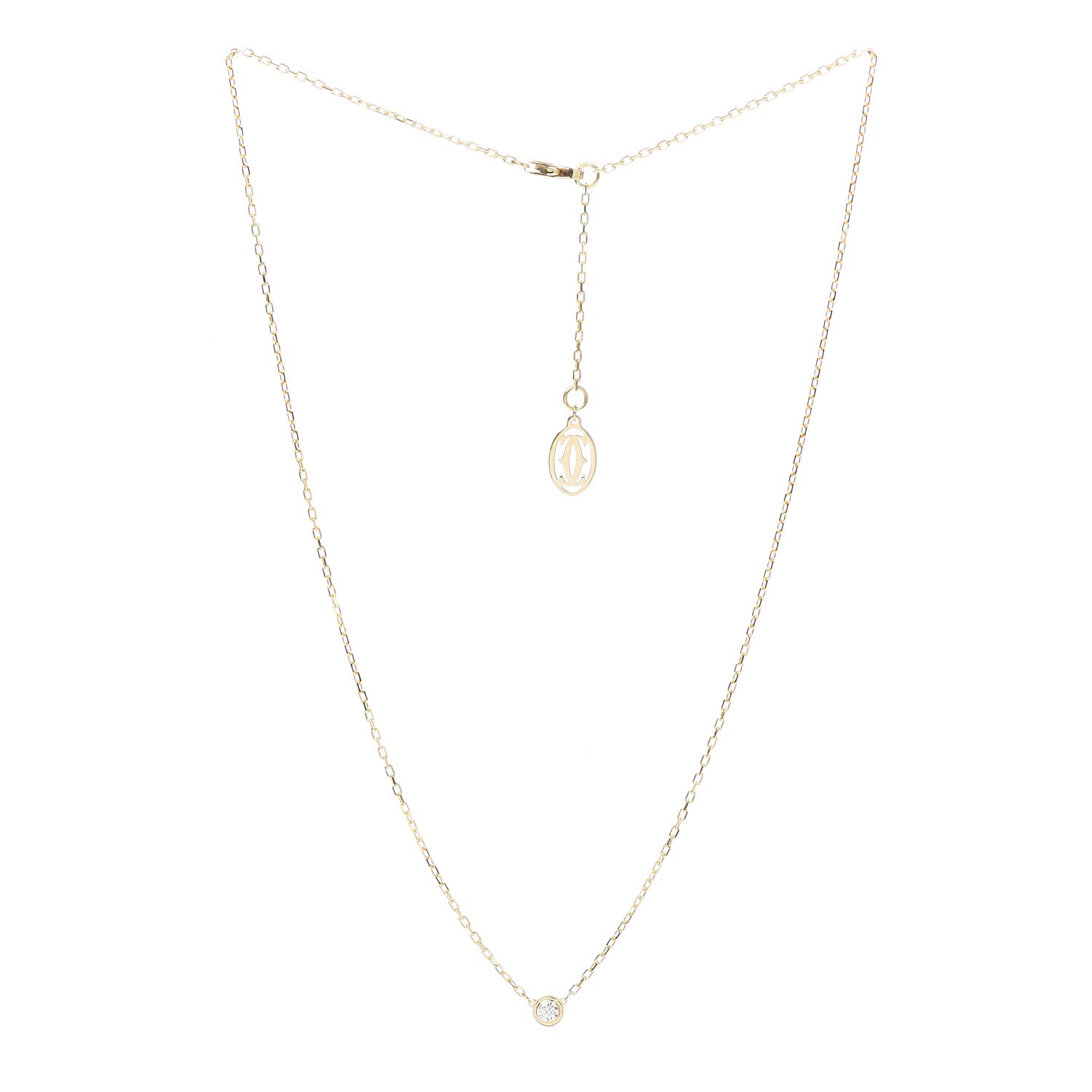 Cartier 18K Yellow Gold Diamond SM D'Amour Pendant Necklace 3 of 6